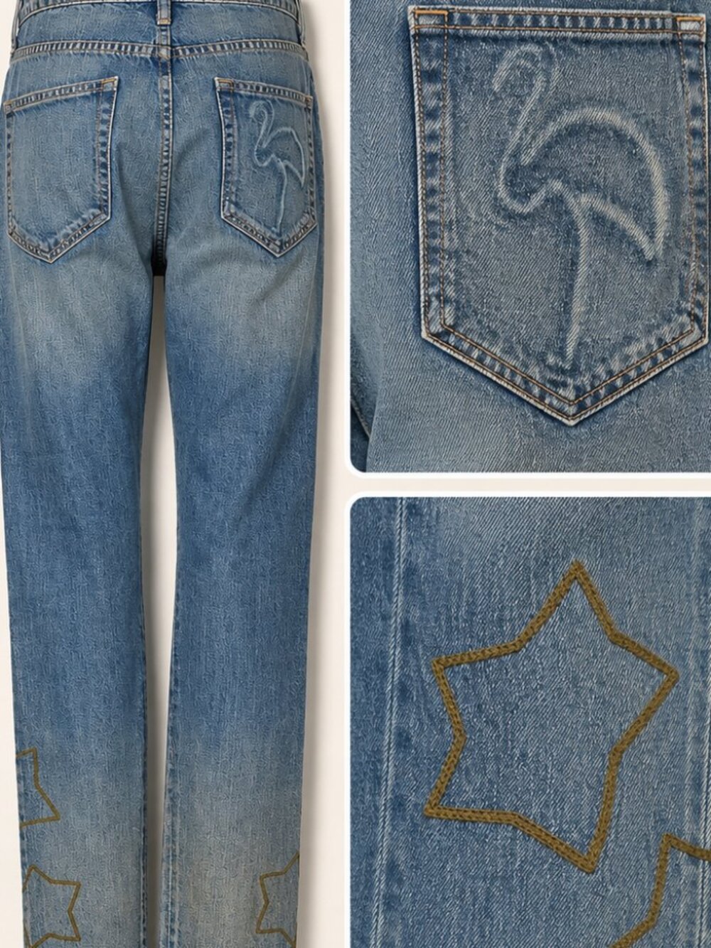NWT Sandrine Rose The Undone Boyfriend Teso One of a Kind Handmade Jeans 27 $198